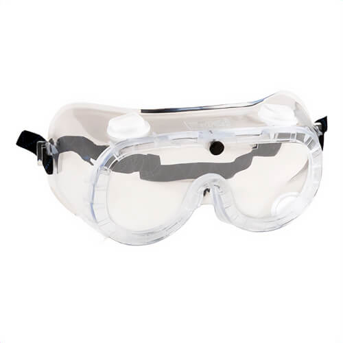 Portwest PW21CLR Indirect Vent Goggles, One Size, Flexible, PVC Frame, Ultra Lightweight, Adjustable Elastic Headband, Clear
