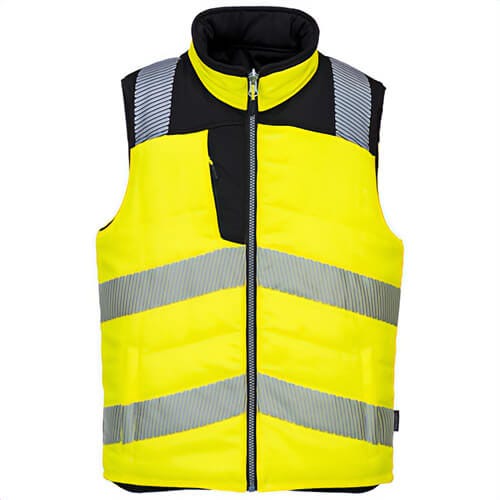 Portwest PW374YBRXXXL PW3 Hi-Viz Reversible Bodywarmer Vest, Yellow/Black, 3XL
