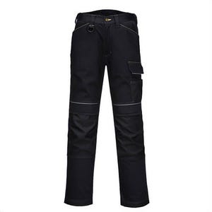 Portwest PW380BKR38 PW3 Women's Flex Work Pants, 2-Way Twill Stretch, 10 Pockets, 40+ UPF Rated Fabric, Black, Size 38