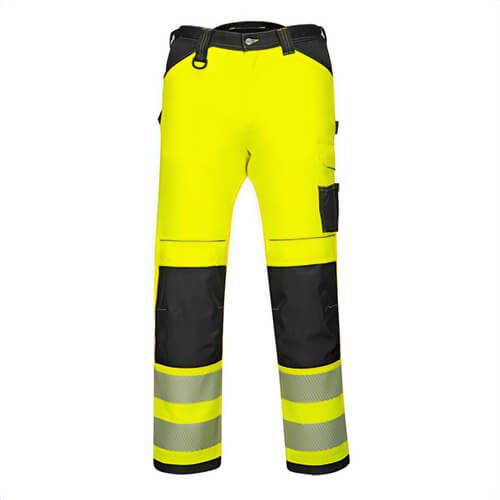 Portwest PW385YBR26 PW3 Hi-Viz Women's Stretch Work Pants, Yellow/Black, Size 26