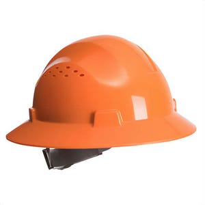 Portwest PW52RBR Full Brim Premier Hard Hat, Vented, HDPE Shell, 4-point Textile Suspension Harness, Foam Sweatband, Royal Blue