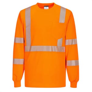 Portwest S195YERXXXL Hi-Viz Segmented Tape T-Shirt Longsleeve, Yellow, 3XL