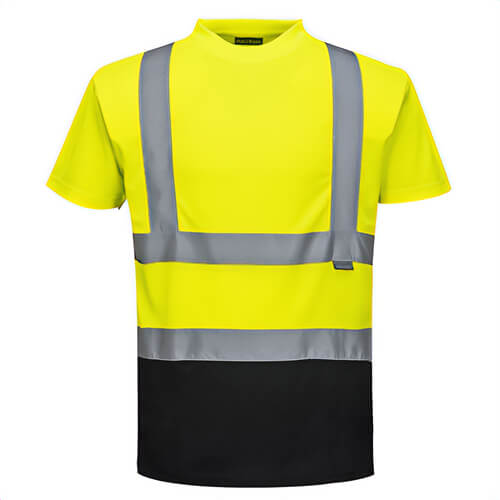 Portwest S378YNRXXXL Hi-Viz Contrast T-Shirt Short Sleeve, Yellow/Navy, 3XL