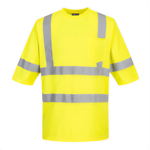 Portwest S397YERXXXL Hi-Viz Mesh Insert Class 3 T-Shirt Short Sleeve, Yellow, 3XL