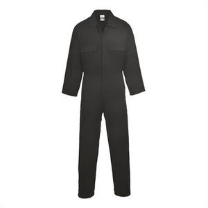 Portwest S998NARXXXL Cotton Work Coverall, 5 Pockets, Concealed Snap Front, Side Elastic Waist, 40+ UPF Rated Fabric, Navy, 3XL