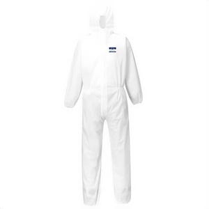 Portwest ST30WHRM BizTexâ„¢ SMS Coverall, Type 5/6, High Tear and Abrasion Resistance, Two-Way Zipper, White, M, 50 pk