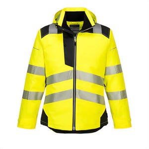 Portwest T400YBRXXXL PW3 Hi-Viz Winter Jacket, Waterproof, Polyurethane Coated, Refective Tape, Yellow/Black, 3XL