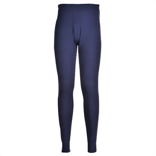 Portwest UB215NARM Thermal Long Johns, 60% Cotton, 40% Polyester, Cuffed Hem, Elastic Waist, Navy, One Size