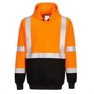 Portwest UB324YBR6XL Hi-Viz Contrast Hoodie, Reflective Tape, Ribbed Cuffs and Hem, 40+ UPF Rated Fabric, Yellow/Black, 6XL