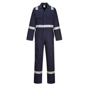 Portwest UBIZ8NATXXXL Bizweld® Work Iona™ Flame Resistant Coverall, Navy, Tall, 3XL