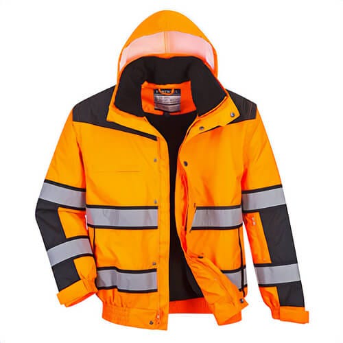 Portwest UC466YBRXXXL Hi-Viz 3-in-1 Contrast Winter Bomber Jacket, Yellow/Black, 3XL