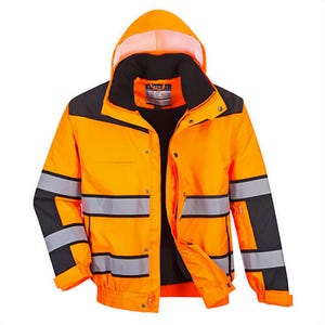 Portwest UC466YBRXXXL Hi-Viz 3-in-1 Contrast Winter Bomber Jacket, Yellow/Black, 3XL
