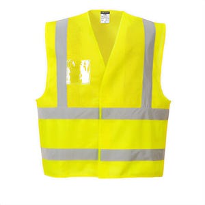 Portwest UC494YERXX/3X Hi-Viz Band and Brace Vest, Cooling Mesh, Hook and Loop Closure, ID Card Holder, Yellow, 2XL/3XL