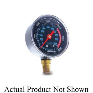 Power Team® 9041 Heavy Duty Standard Pressure Gauge, 0 to 10,000 psi Pressure, 1/4 in NPT Connection