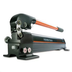 Power Team® P59L-1500G High Pressure Hand Pump, 2-Stage, Skid Plate, Pressure Gauge, 21,750 psi