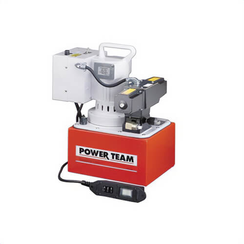 Power Team® PE552-E220 Vanguard® 3-Way Portable Single Acting Electric Pump, 1-1/8 hp, 2 Stages, 525 in³, 0 to 10,000 psi