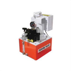 Power Team® PE55TWP-4-E220 Vanguard® Electric Hydraulic Pump, 1-1/8 hp, 2 Stages, 525 in³ Reservoir, 61 in³/min Flow Rate