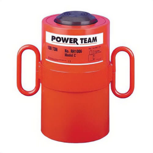 Power Team® RH1006 RH Series Center Hole Push/Pull Double-Acting Hydraulic Cylinder, 100 ton Push/50 ton Pull Load