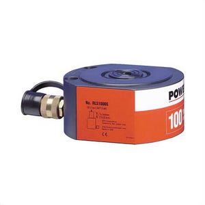 Power Team® RLS1500S Hydraulic Cylinder, Low Profile Spring Return Single-Acting, 150 ton, 4 in Min, 4-9/16 in Max, 9/16 in
