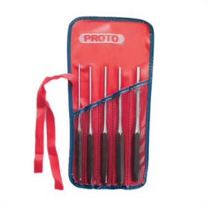 Proto® J48005L Tether Ready Long Drive Pin Punch Set, Long Drive Pin, 5 5/32 to 1/4 in Punch, 8 in OAL, 5 pc