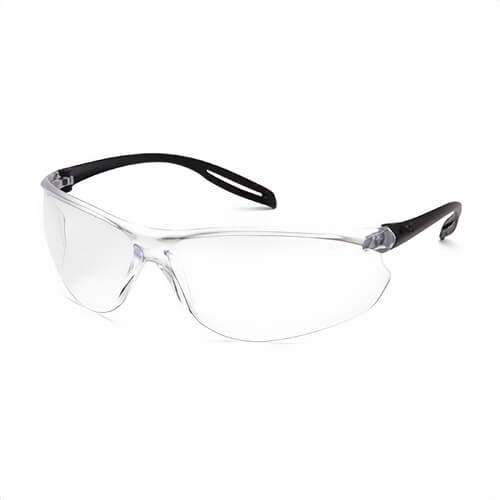 Pyramex® Neshoba™ S9710S Lightweight Safety Eyewear, Anti-Scratch, Clear Lens, Frameless Frame, Black, Polycarbonate Frame, Polycarbonate Lens