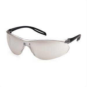 Pyramex® S9780S Neshoba™ Lightweight Safety Eyewear, Anti-Scratch, Indoor/Outdoor Mirror Lens, Frameless, Black