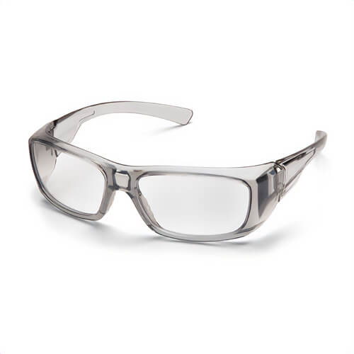 Pyramex® Emerge® SG7910DRX Dual Lens Safety Eyewear, Anti-Scratch, Clear Plano/Rx Lens, Wrap Around Frame, Translucent Gray, G300 Nylon Frame