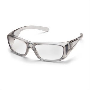 Pyramex® Emerge® SG7910DRX Dual Lens Safety Eyewear, Anti-Scratch, Clear Plano/Rx Lens, Wrap Around Frame, Translucent Gray, G300 Nylon Frame