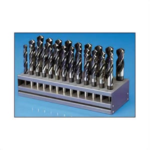 Qualtech DWD833SD-SET 2-Flute Reduced Shank Drill Set, 1/2 in Min Drill Bit, 1 in Max Drill Bit, 118° Drill Point Angle, 33 pc, HSS, Black Oxide