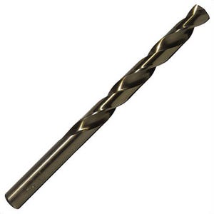 Qualtech DWDCO17/64 Economy Heavy Duty Jobber Length Drill Bit, 17/64 in Drill - Fraction, 0.2656 in Drill - Decimal Inch, 135°  Point, Cobalt, Gold