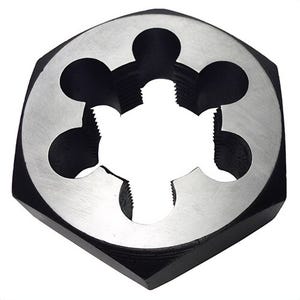 Qualtech DWTMHX39X4 Standard Hex Die, M39x4 Thread, Carbon Steel