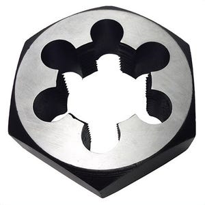 Qualtech DWTSH3-8 Special Hex Die, 3-8 Thread, Carbon Steel