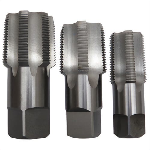 Qualtech POUCSNPT3 Pipe Tap Set, Right Hand Cutting, Taper Chamfer