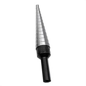 Qualtech VAC4 Step Drill Bit, 3/16 in dia Min Hole, 1/2 in dia Max Hole, 12 Steps, HSS, 12 Hole Sizes, 3/8 in Shank
