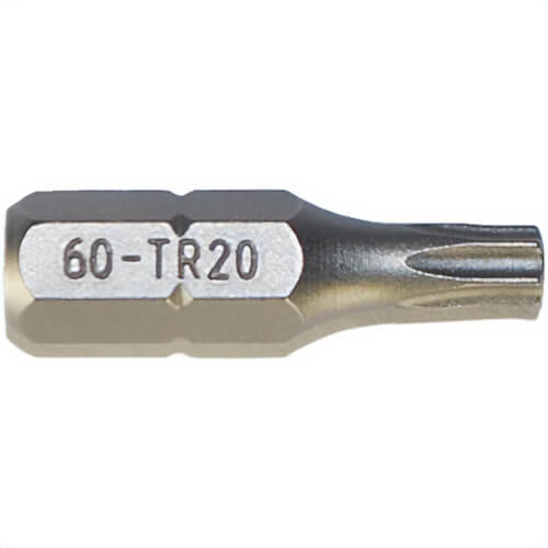 Qualtool 60-TR20 Tamper Resistant Star T20 Insert Bit, 1/4 in Drive