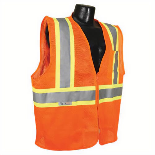 Radians® SV225-2ZOM-3X economy Fire-Resistant Self-Extinguishing Safety Vest with 2-Tone Trim, 3 Extra-Large, Hi-Viz Orange