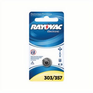 Rayovac® 303/357-1ZMG Electronic Battery, Silver Oxide, 1.5 VDC V Nominal, 165 mAh Nominal, SR44
