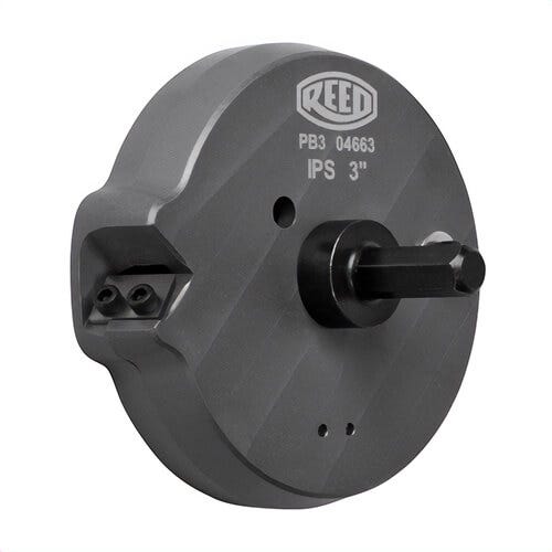 Reed PB3 Drill-Powered Chamfer Tool, 3 in Pipe, Aluminum Body, 3/8 in Hex, Steel Shaft