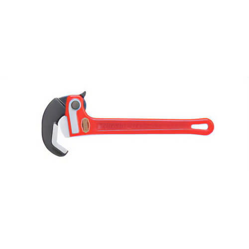 Ridgid® 10358 RapidGrip® Heavy-Duty Pipe Wrench, 2 in Pipe, 14 in OAL, Spring-Loaded Jaw, Cast Iron Handle, Knurled Nut Adjustment