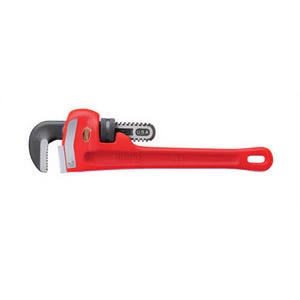 Ridgid® 31010 Heavy-Duty Straight Pipe Wrench 10 in, Full Floating Forged Hook Jaw Ductile Iron Housing I-Beam Handle