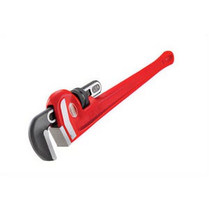 Ridgid® 31030 Heavy-Duty Straight Pipe Wrench, 3 in Pipe, 24 in OAL, Floating Forged Hook Jaw, Ductile Iron Handle