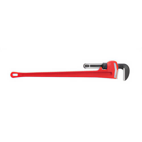 Ridgid® 31040 Heavy-Duty Straight Pipe Wrench, 6 in Pipe, 48 in OAL, Floating Forged Hook Jaw, Ductile Iron Handle