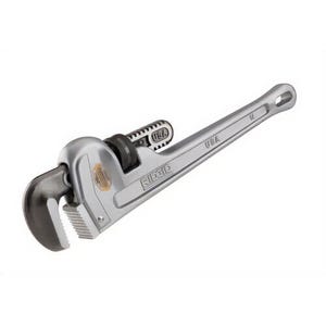 Ridgid® 31095 Straight Pipe Wrench, 2 in Pipe, 14 in OAL, Floating Forged Hook Jaw, Aluminum Handle, Knurled Nut Adjustment