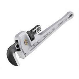 Ridgid® 31100 Straight Pipe Wrench, 2-1/2 in Pipe, 18 in OAL, Floating Forged Hook Jaw, Aluminum Handle, Knurled Nut Adjustment