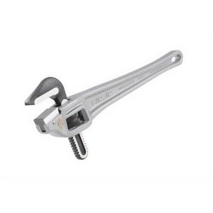 Ridgid® 31125 Series Offset Pipe Wrench 18, 2-1/2 in Pipe, 18 in OAL, Hook Jaw, Aluminum Handle, Standard Adjustment, Gray