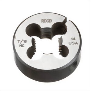 Ridgid® 38350 Manual Threader Button Die, 7/16-14 Pipe and Conduit, UNC Thread, Right Hand Thread, Alloy