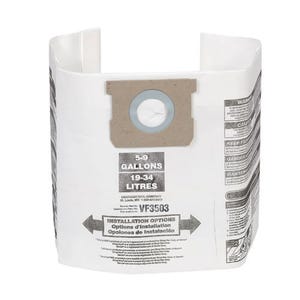 Ridgid® 40153 High Efficiency Dust Bag, for Use with 6 to 10 gal Wet and Dry Vacuum Cleaner