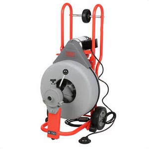 Ridgid® 41977 Drum Drain Cleaning Machine Kit K-750, 4 to 8 in Drain Line, 200 ft Max Run, 1/2 hp, 115 VAC, Steel Housing