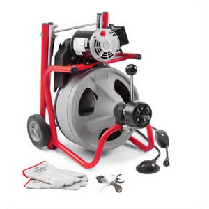 Ridgid® 52363 Drum Drain Cleaning Machine Kit K-400, 1-1/2 to 3 in Drain Line, 1/3 hp, 115 VAC