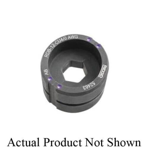 Ridgid® 52473 Crimping Die, Round, 12 ton Capacity, 300 kcmil Cable, Copper, Fully Closing Hex Crimp Profile